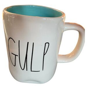 Rae Dunn Artisan Collection "Gulp" Mug White With Blue Interior